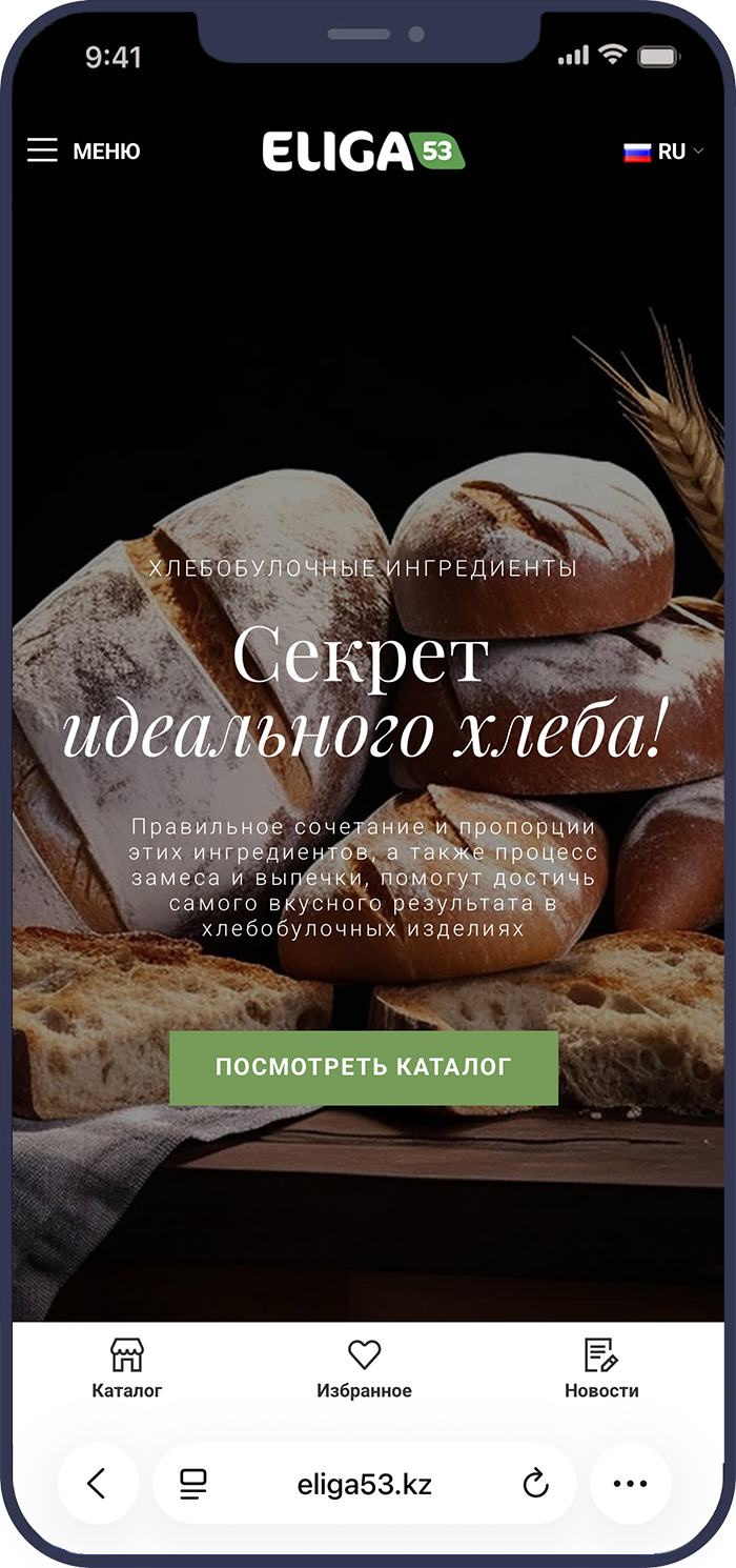 Создание и SEO оптимизация сайта поставщика ингредиентов для пищевой промышленности